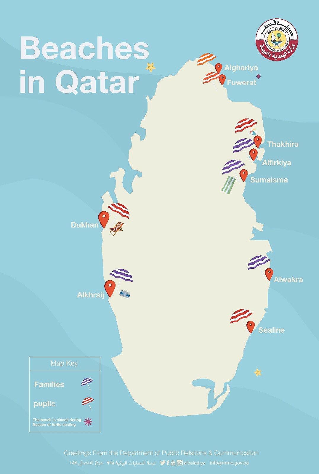al ghariya plaži kataru mapu