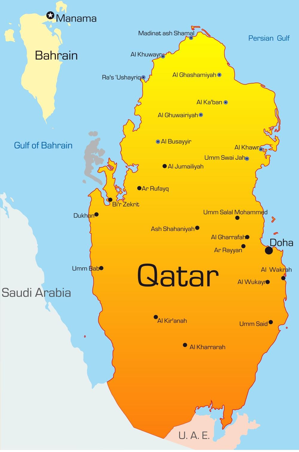 Mapa kapitala u kataru 