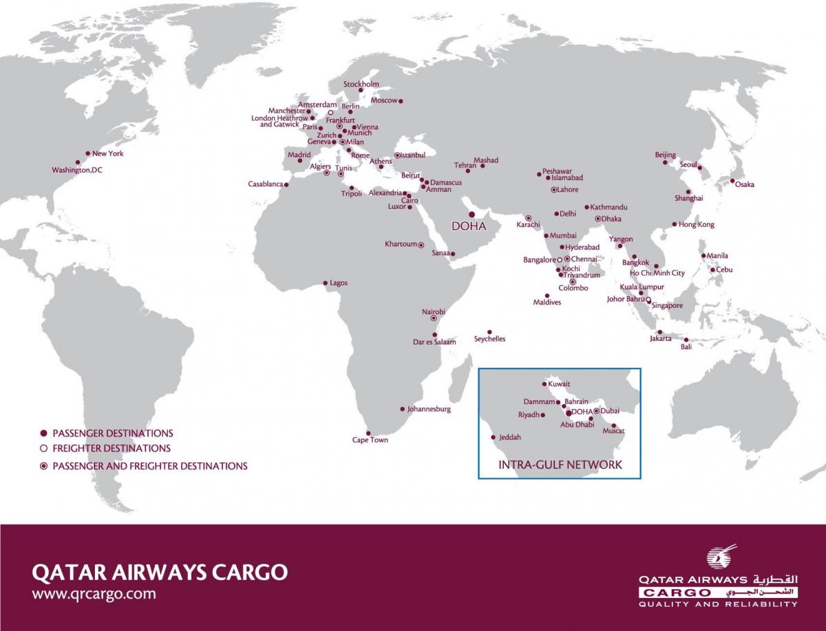 kataru airways mreže mapu